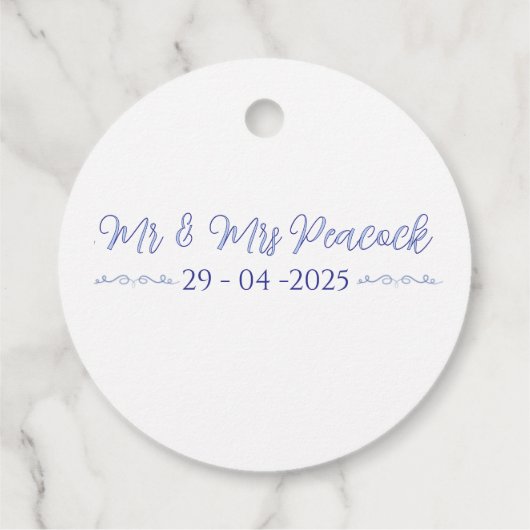 Witte rozen Persoonlijk Bedankjes Labels (Achterkant)