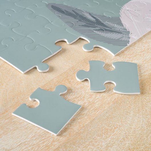 Witte rozen pioenrozen: bloemborduurwerk. legpuzzel (Zijkant)