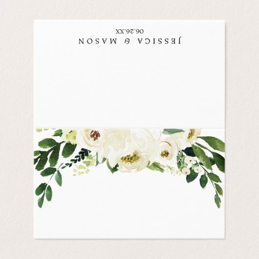 Witte rozen plaats kaarten - escort Kaarten (Buitenkant ongevouwen)