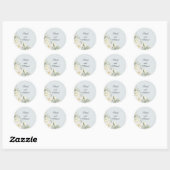 Witte Rozen Poederblauwe Stickers (Vel)