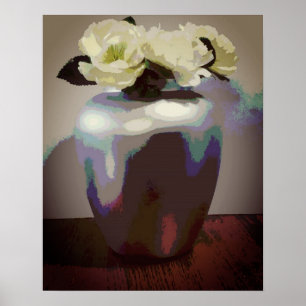 witte rozen poster