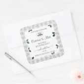 Witte rozen Product Labels Groene bladeren met Log (Envelop)