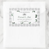 Witte rozen Product Labels Groene bladeren met Log (Tas)