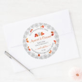 witte rozen Productlabels Oranje bladeren Ronde Sticker (Envelop)