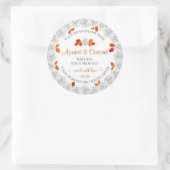 witte rozen Productlabels Oranje bladeren Ronde Sticker (Tas)