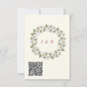 Witte Rozen QR Code Huwelijksuitnodigingen Voorbee (Achterkant)