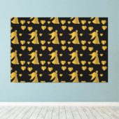Witte Rozen Rode Glitter Bloemen Liefhebbers Bloem Canvas Afdruk (Insitu (Houten vloer))
