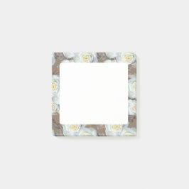 Witte Rozen Romantisch Landelijk Patroon Post-it® Notes