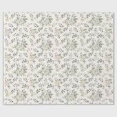 Witte rozen, romantische bloemen cadeaupapier (Vlak)