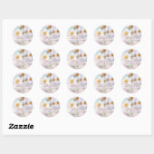 Witte rozen ronde sticker (Vel)
