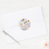 Witte rozen ronde sticker (Envelop)