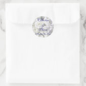 Witte rozen ronde sticker (Tas)