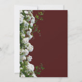 Witte Rozen Rood Achtergrond Trouwkaart Aankondiging (Achterkant)
