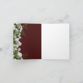 Witte Rozen Rood Achtergrond Trouwkaart Aankondiging (Binnen)