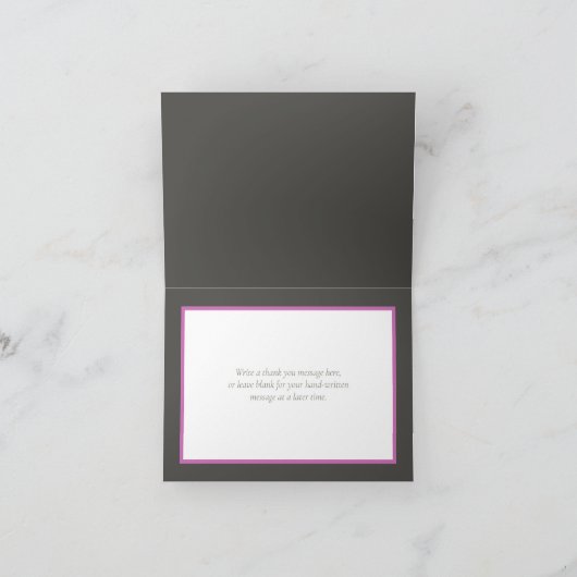 Witte Rozen & Roze Dahlia Bloemen Boeket Bedankt Kaart (Binnen)