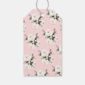 Witte rozen | Roze Vrijgezellenfeest Cadeaulabel (Achterkant)