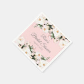 Witte rozen | Roze Vrijgezellenfeest Servet (Hoek)