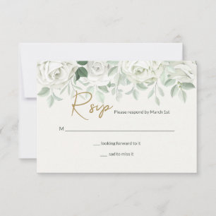 Witte Rozen RSVP Kaart