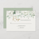 Witte Rozen RSVP Kaart (Voorkant / Achterkant)