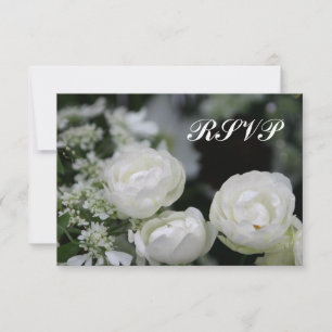 Witte Rozen RSVP Trouw Uitnodiging