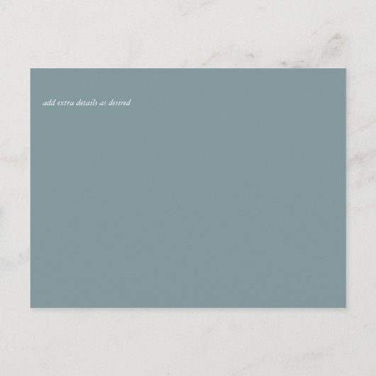 Witte Rozen Salie Eucalyptus Trouw Datum Bewaren Briefkaart (Achterkant)