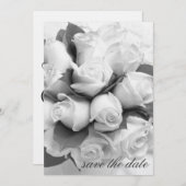 Witte Rozen Save the Date Aankondiging (Voorkant / Achterkant)