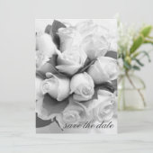 Witte Rozen Save the Date Aankondiging (Staand voorkant)