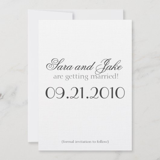 Witte Rozen Save the Date Aankondiging (Achterkant)