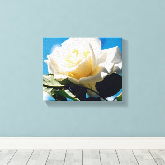 Witte Rozen Schoonheid Canvas Afdruk (Insitu (Houten vloer))