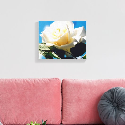 Witte Rozen Schoonheid Canvas Afdruk (Insitu (Woonkamer))