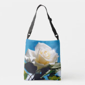 Witte Rozen Schoonheid Crossbody Tas (Achterkant)