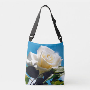 Witte Rozen Schoonheid Crossbody Tas