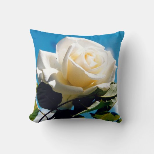 Witte Rozen Schoonheid Kussen (Voorkant)