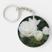 Witte rozen sleutelhanger (Voorkant)