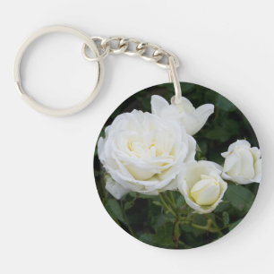 Witte rozen sleutelhanger
