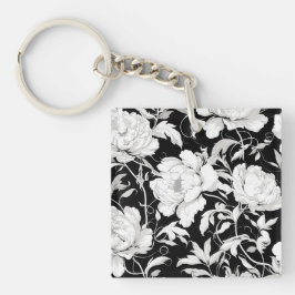 Witte rozen sleutelhanger