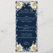 Witte Rozen Sneeuwvlok Kerst Trouwmenu Menu (Voorkant)