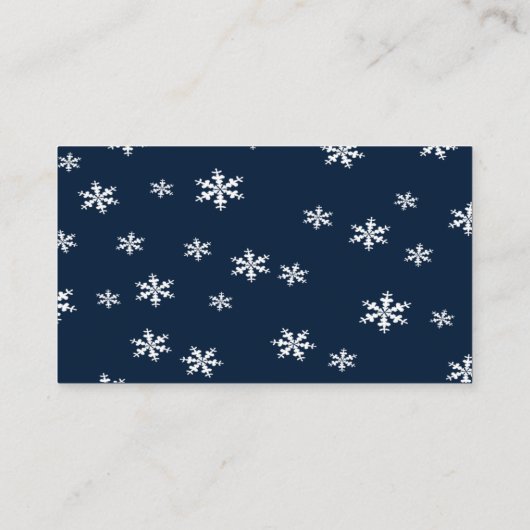 Witte Rozen Sneeuwvlok Kerst Trouwtafel Plaatskaartje (Achterkant)