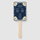 Witte Rozen Sneeuwvlok Kerstbruiloft Handwaaier (Achterkant)