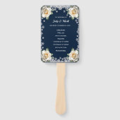 Witte Rozen Sneeuwvlok Kerstbruiloft Handwaaier (Voorkant)