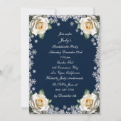 Witte Rozen Sneeuwvlok Kerstmis Bachelorette Party Kaart (Voorkant)