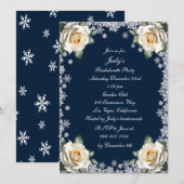 Witte Rozen Sneeuwvlok Kerstmis Bachelorette Party Kaart (Voorkant / Achterkant)