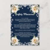 Witte Rozen Sneeuwvlok Kerstveiligheidsmaatregelen Informatiekaartje (Voorkant)