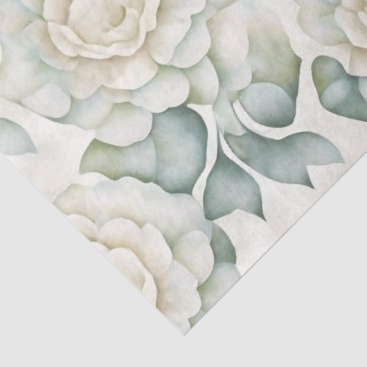 Witte rozen tissuepapier (Detail)