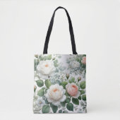 witte rozen tote bag (Voorkant)