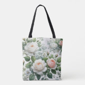 witte rozen tote bag (Achterkant)