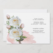 Witte rozen - Traditioneel | Uitnodiging tot wedde (Achterkant)