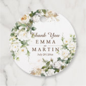 Witte Rozen Trouwbloemen Bedankt Bedankjes Labels (Achterkant)