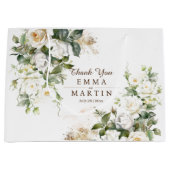 Witte Rozen Trouwbloemen Geschenken Groot Cadeauzakje (Voorkant)