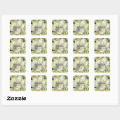 Witte Rozen Trouwsuite Blush Champagne Vierkante Sticker (Vel)